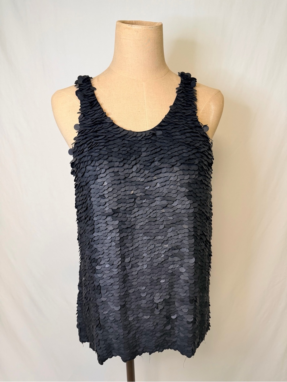 3.1 Phillip Lim Black Sequin Scoop Tank